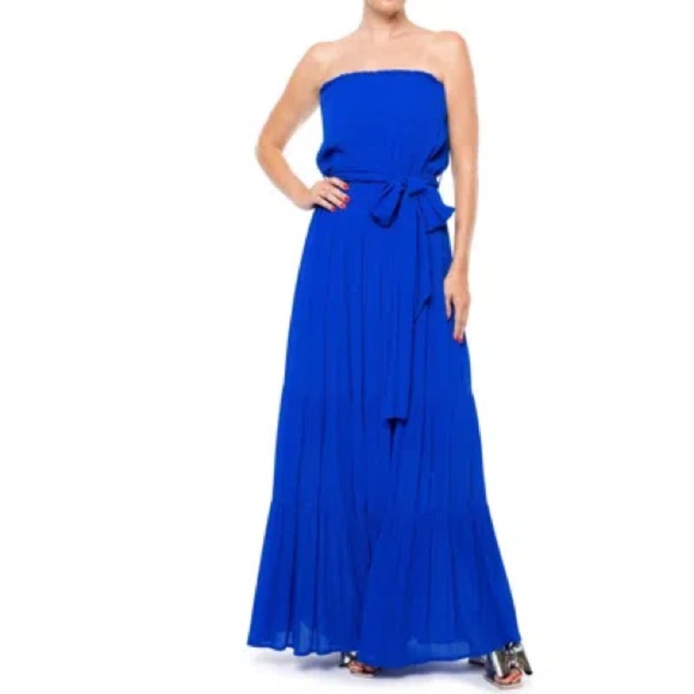 Meghan LA Vibrant Blue Strapless Dress